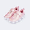 Tênis de Led Infantil Pampili Sneaker Borboleta Rosa Glacê