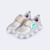 Tênis de Led Infantil Pampili Sneaker Luz Cauda de Sereia Prata