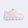 Tênis de Led Infantil Pampili Sneaker Luz Rosa Claro