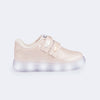 Tênis de Led Infantil Pampili Sneaker Luz Nude