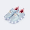 Tênis com Led Infantil Pampili Sneaker Luz Borboleta Azul