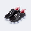 Tênis com Led Infantil Pampili Sneaker Luz Borboleta Preto