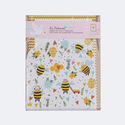 Papel de Carta Buendía Busy Bees Branco e Amarelo