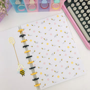 Caderno De Disco A4 Buendía Busy Bees Branco e Amarelo - abertura do caderno