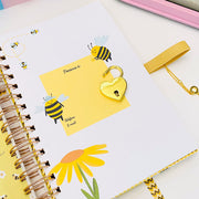Diário Buendía Floresta Busy Bees Branco e Amarelo - folha do diário