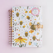 Diário Buendía Floresta Busy Bees Branco e Amarelo - diário com cadeado