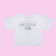 Camiseta Infantil Pampili Artistic Girls Branca