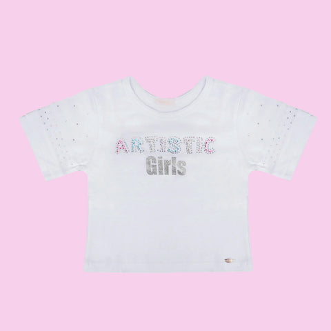 Camiseta Infantil Pampili Artistic Girls Branca