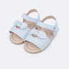 Sandália de Bebê Pampili Nana Lacinho e Perfuros Azul Sky