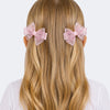 Kit de Laços de Cabelo Infantil Pampili com Brilho Rosa Bebê