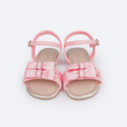 Sandália Infantil Primeiros Passos Pampili Mili Tiras e Laços Rosa Baby - frente da sandália
