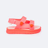 Sandália Papete Infantil Pampili Petit Velcro Triplo Coral Start