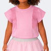 Camiseta Infantil Pampili com Tule e Strass Rosa