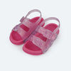 Sandália Papete Infantil Pampili Sun Glee Glitter Pink