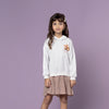 Vestido Infantil Bambollina Paetê com Capuz Off White