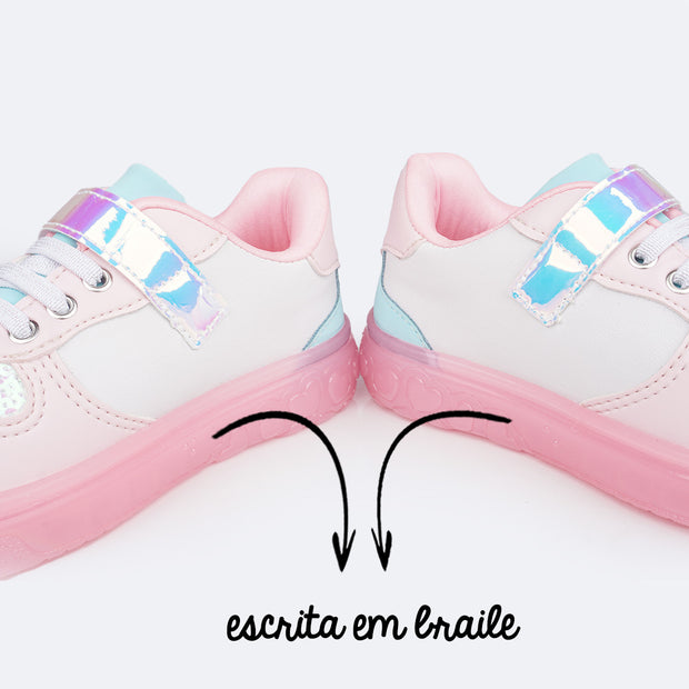 Tênis de Led Infantil Pampili Sneaker Luz Paetê Colorido