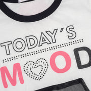 Camiseta Infantil Pampili Today's Mood Off White e Preta - camiseta com strass