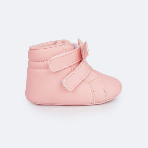 Bota de Bebê Pampili Nina Laço Rosa Glace - bota rosa para bebê