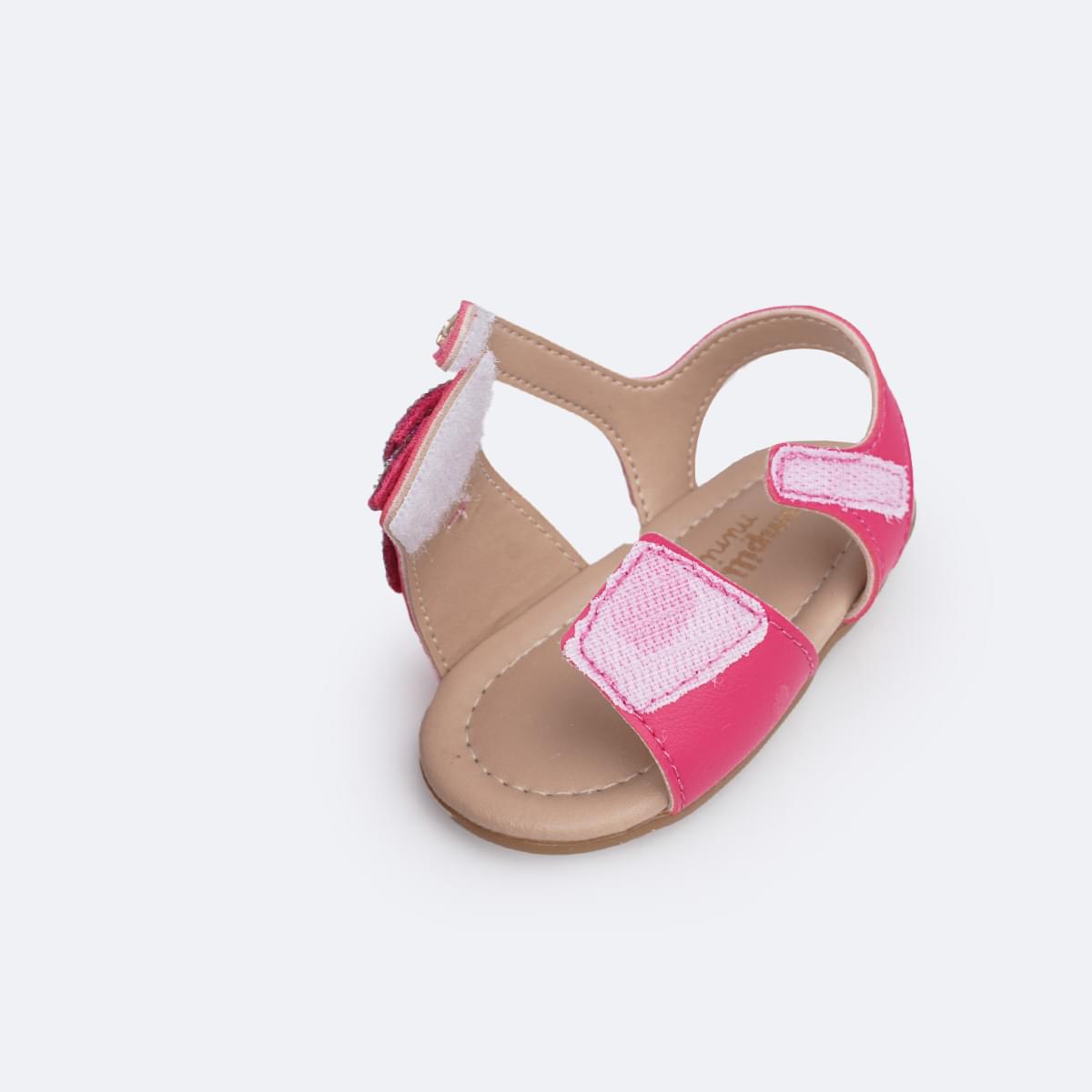 Sandália de Bebê Pampili Nana Laço com Nó e Strass Pink Maravilha