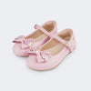 Sapatilha Infantil Feminina Bailarina Laço Flor Rosa