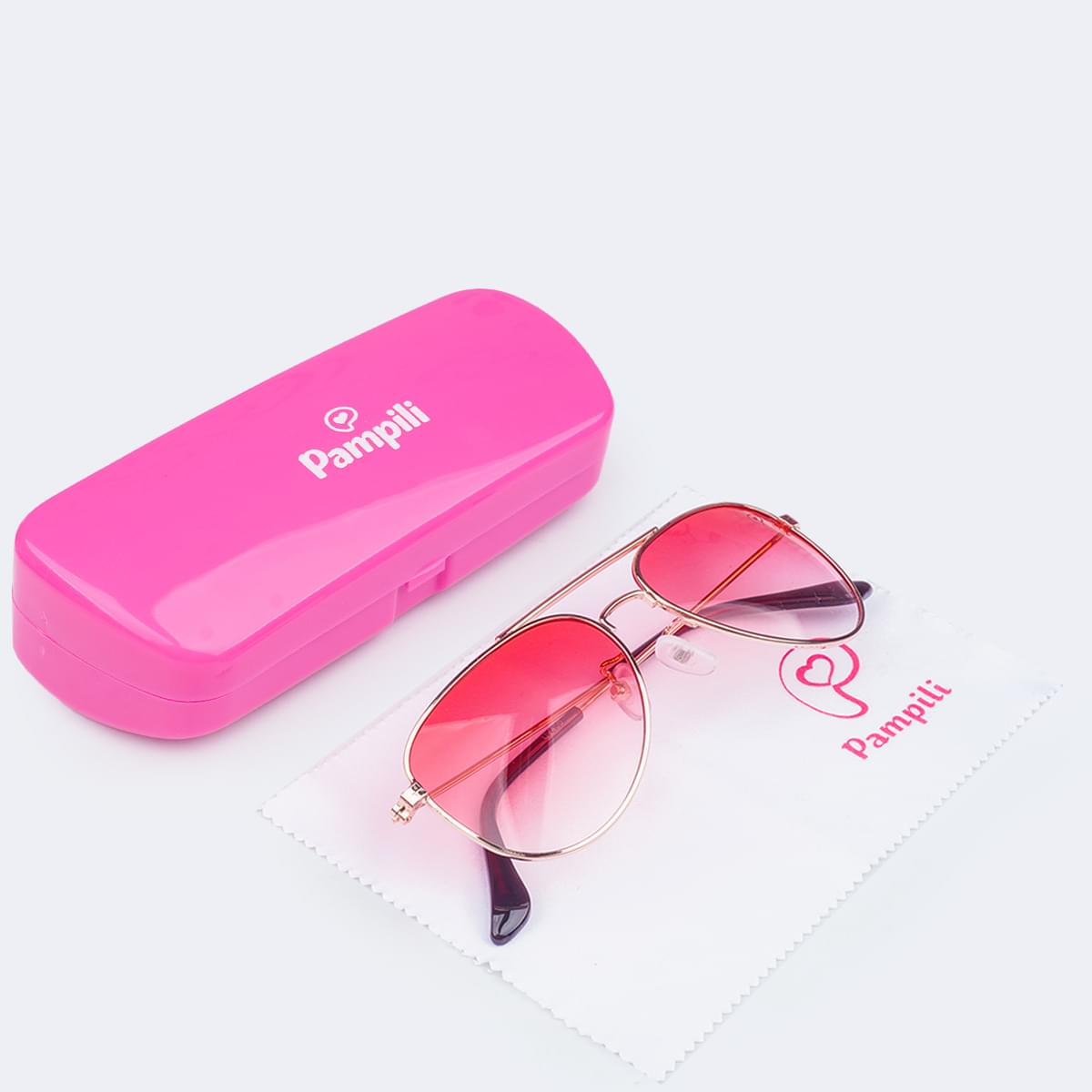 Óculos de Sol Infantil Feminino Aviador Rosa