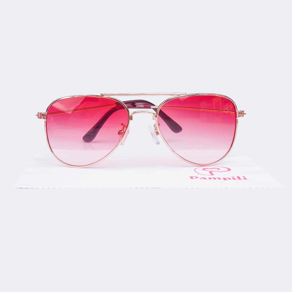Óculos de Sol Infantil Feminino Aviador Rosa