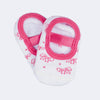 Meia Sapatilha infantil Pampili Bebê Branco com Laço Rosa