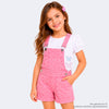 Jardineira Infantil Pampili Coração Pink