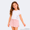 Short Saia Infantil Pampili Jeans Rosa