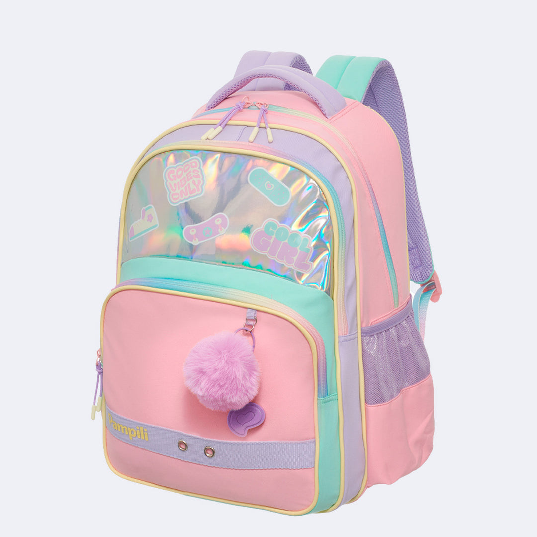 【pom.pom様】calin multi parents backpack Mochila Escolar Infantil Pampili Pompom Holográfica Candy Colors