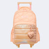 Mochila de Rodinha Infantil Escolar Pampili Coração Salmão