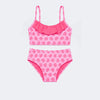 Conjunto de Biquíni Infantil Conchas Rosa Neon