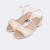 Sandália Infantil com Salto Pampili Fancy com Strass e Hotfix Off White