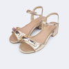 Sandália Infantil Feminina Fancy Laço Cromado Dourada
