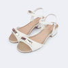 Sandália Infantil Feminina Fancy Laço Cromado Branca