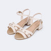 Sandália Infantil Feminina Fancy com Esferas Cromadas Nude