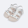 Sandália Papete Infantil Pampili Olivia Tachas Espelhadas Branca