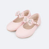 Sapatilha Infantil Pampili Mini Mariah Laço Removível e Strass Rosa Glacê