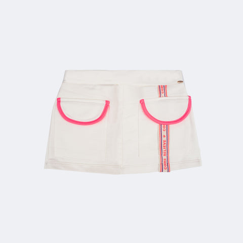 Short Saia Infantil Pampili Moletom Off White - short saia infantil