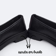 Sapato Infantil Pampili Tifany Mocassim Strass Preto