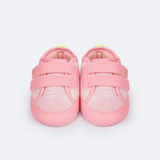 Tênis de Bebê Pampili Nina Velcro Rosa Chiclete - tênis infantil de velcro