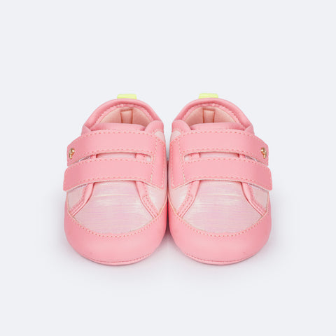 Tênis de Bebê Pampili Nina Velcro Rosa Chiclete - tênis infantil de velcro