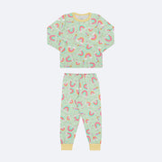 Pijama Infantil Manga Longa Alakazoo Sky Verde - frente do pijama