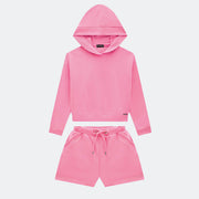 Conjunto Moletom Infantil Vic&Vicky Blusão Boxy e Short Rosa - moletom infantil feminino