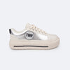 Tênis Feminino TWN Space Recortes Prata e Nude