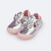 Tênis Infantil Feminino Pampili Yuyu Laço com Strass Prata