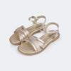 Sandália Infantil Feminina Vick com Tiras Tramado Dourada