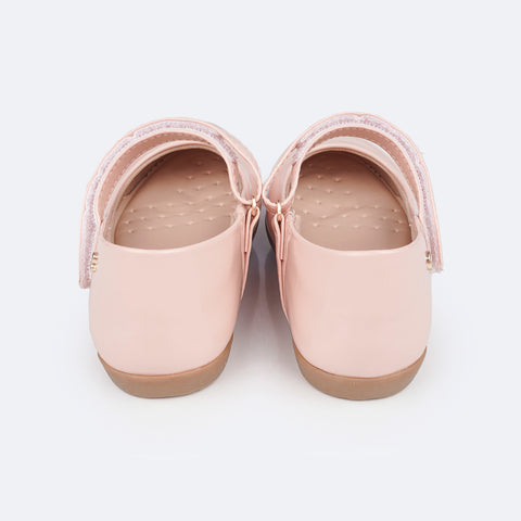 Sapatilha Infantil Pampili Bailarina Tira com Velcro Rosa Novo