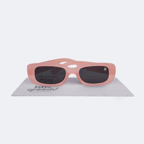Óculos de Sol Infantil KidSplash! Proteção UV Retrô Coral - frente do óculos retro