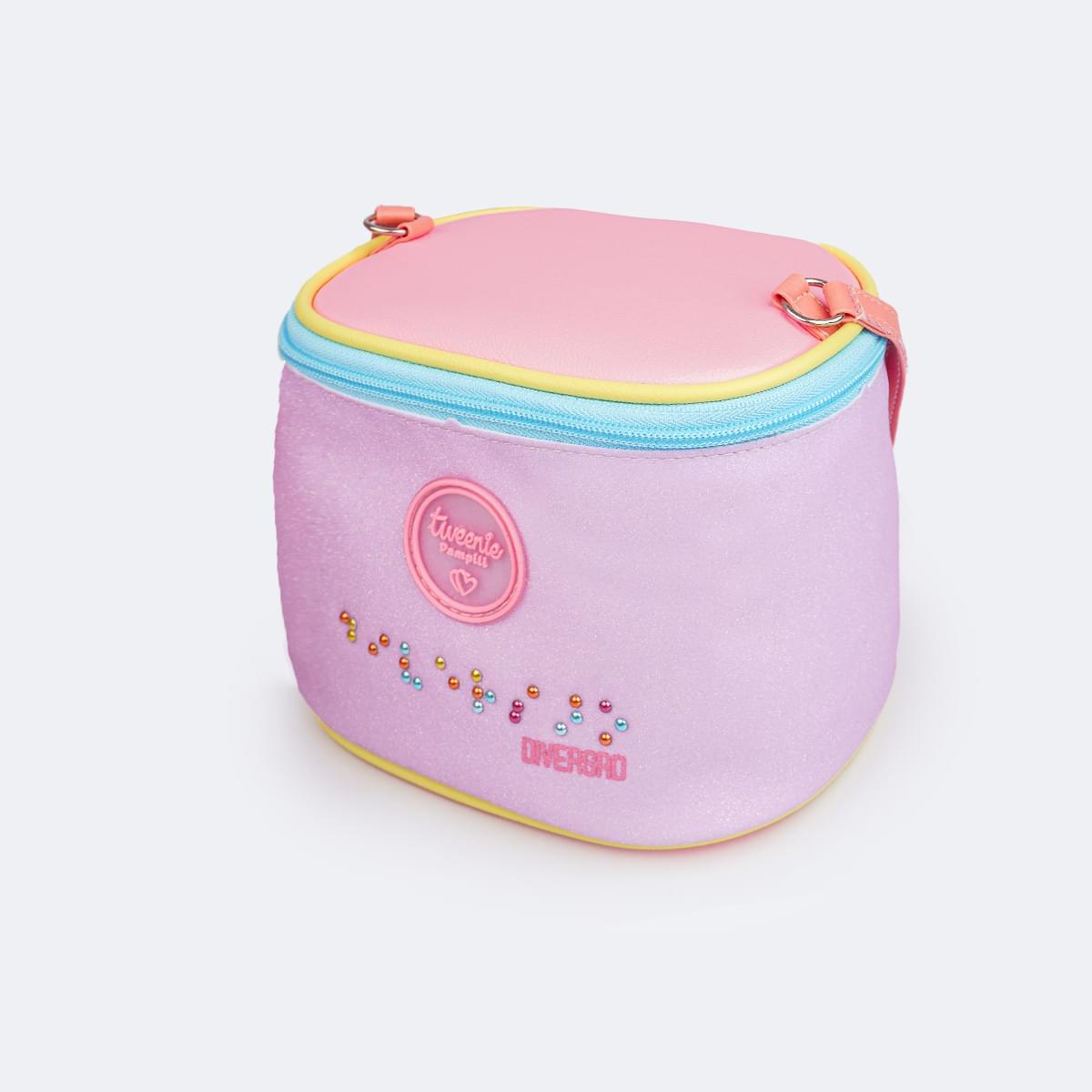 Bolsa Tiracolo Tweenie Diversão Colorida - bolsa infantil detalhe em braile